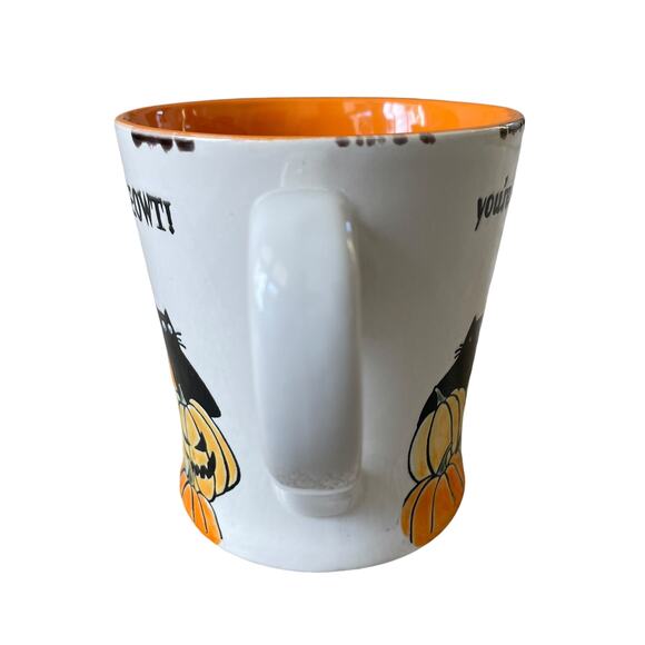 Spectrum Designz Black Cats Pumpkins YOU'RE CREEPING MEOWT! Halloween Mug NEW - Picture 6 of 13